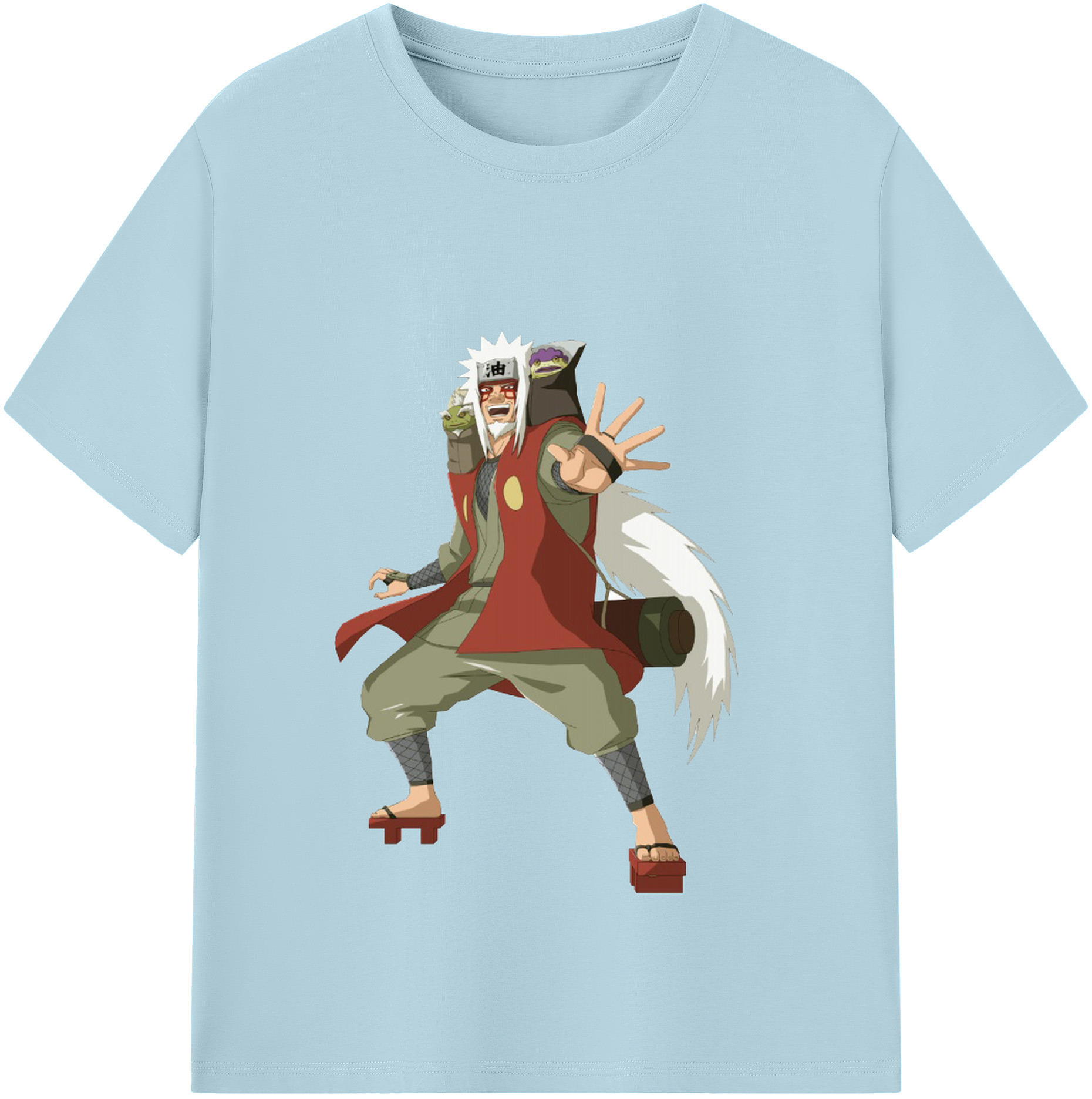 （画像用） NARUTO -ナルト- 自来也（じらいや） Jiraiya 綿100％半袖Tシャツ（フロントプリント）